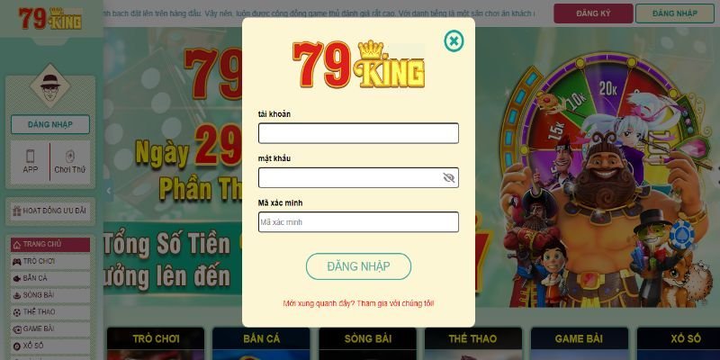 Hướng dẫn đăng nhập 79king trên thiết bị điện thoại