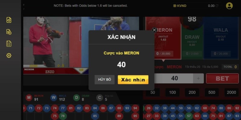 Cách đặt cược nhanh với game Đá Gà 95VN