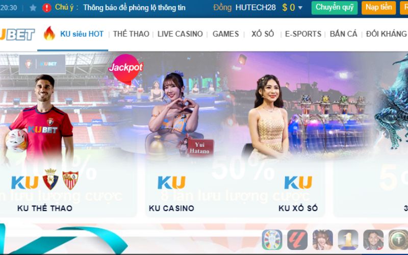 Giao diện thân thiện của Kubet77