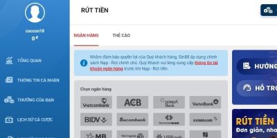 Điều kiện rút tiền SIN88